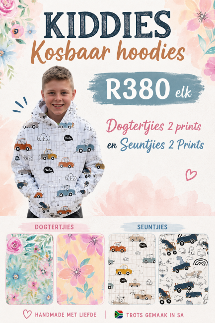 Kiddies Hoodies - Sit Size & print by checkout in notas