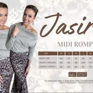 Jasira Reeks - Bruin Leopard Midi Romp